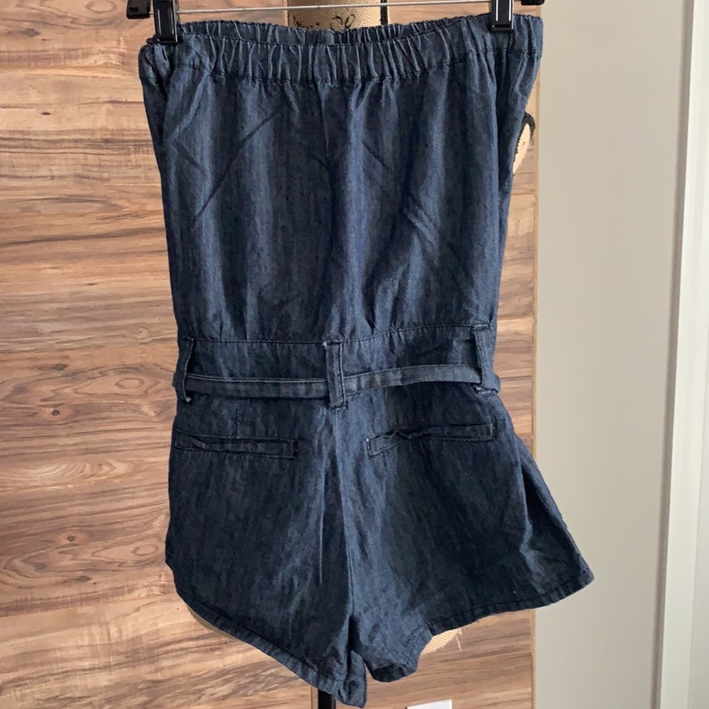 Strapless denim romper - Picture 4 of 9